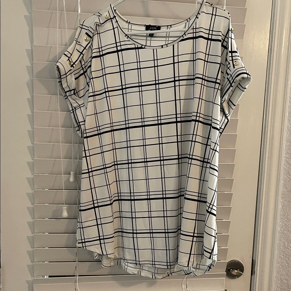 AUW Monochrome Checkered Blouse
